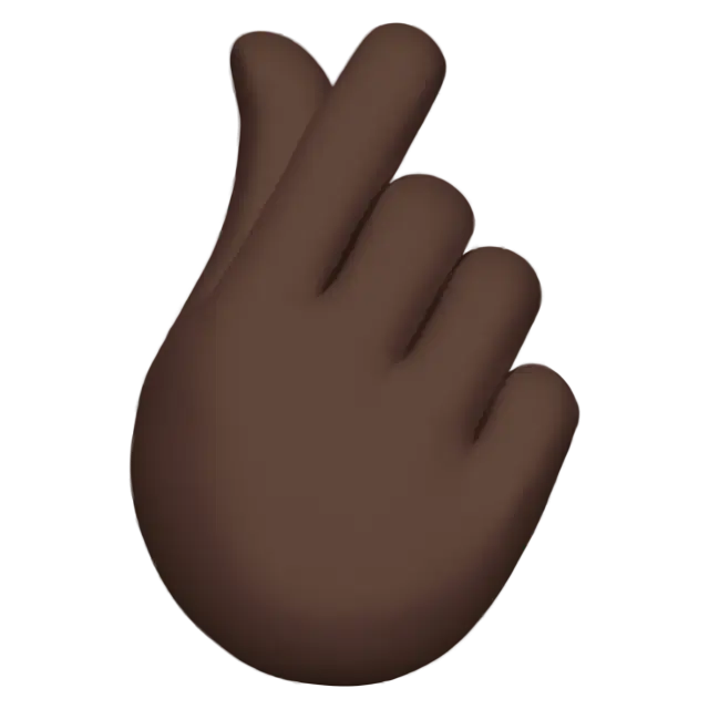 Hand with Index Finger and Thumb Crossed: Dark Skin Tone