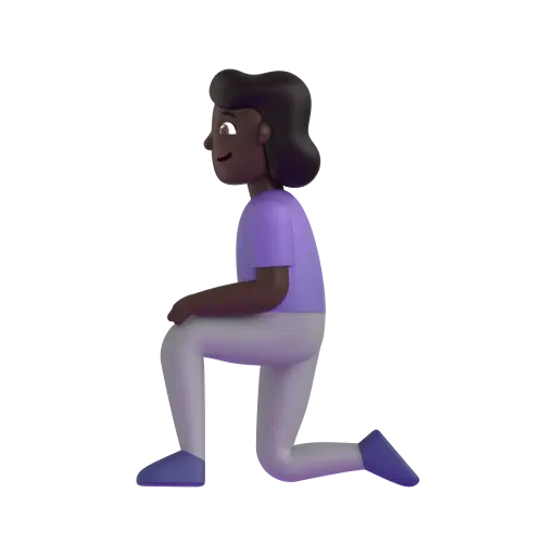 Woman Kneeling: Dark Skin Tone