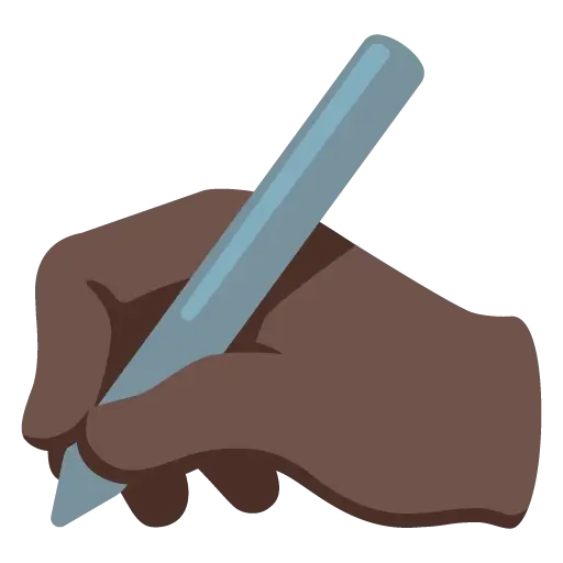 Writing Hand: Dark Skin Tone