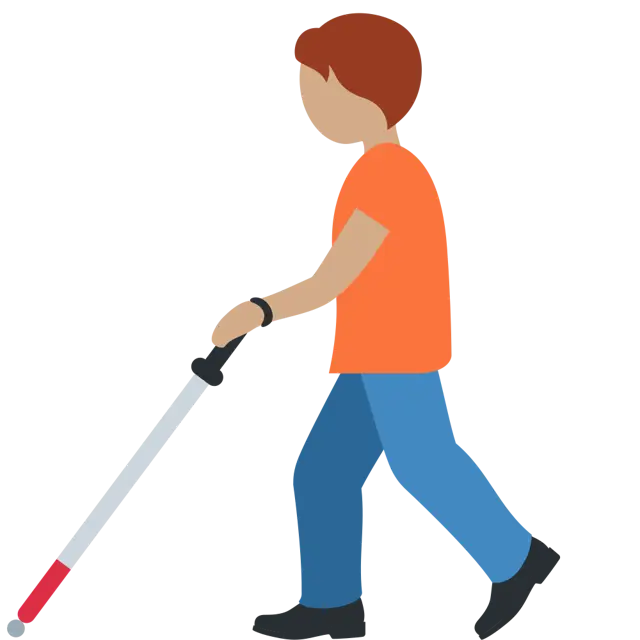 Person With White Cane: Medium Skin Tone