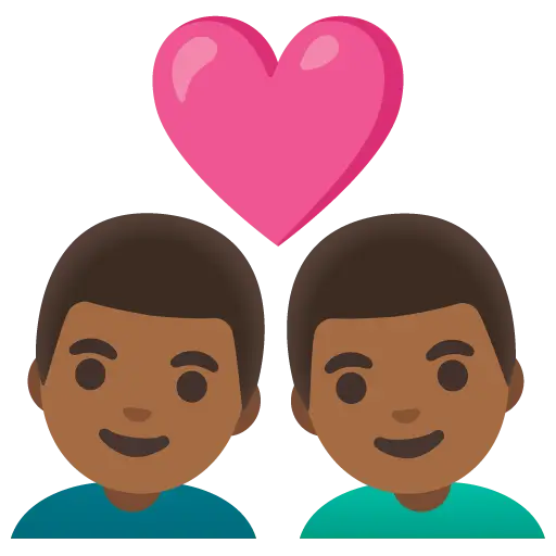 Couple with Heart: Man, Man, Light Skin Tone, Medium-Dark Skin Tone