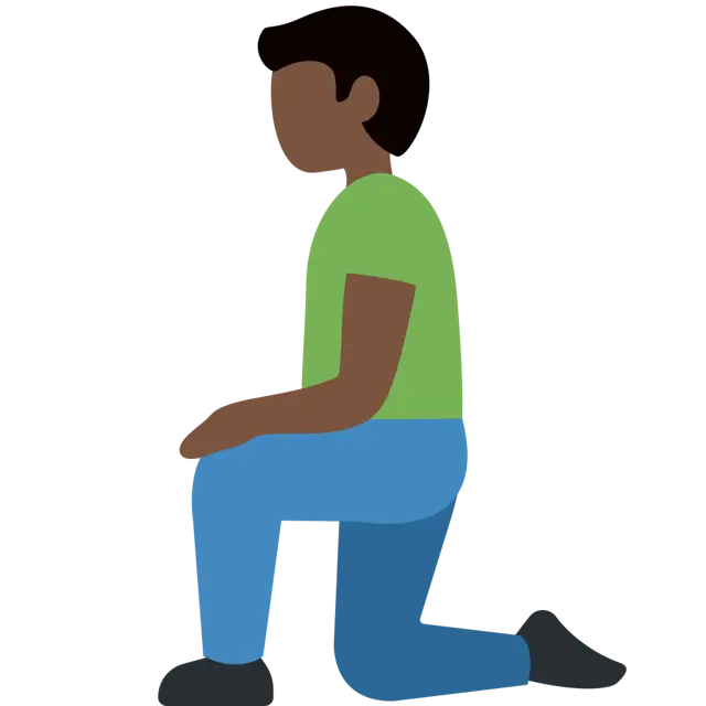 Man Kneeling: Dark Skin Tone