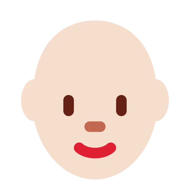 Woman: Light Skin Tone, Bald