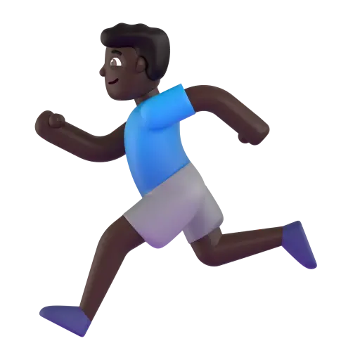 Man Running: Dark Skin Tone