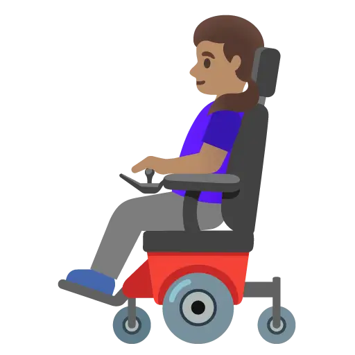 Woman in Motorized Wheelchair: Medium Skin Tone