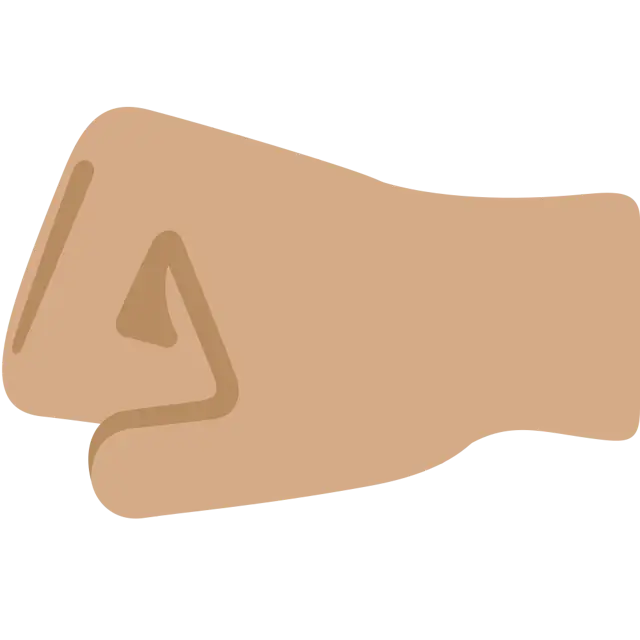 Left-Facing Fist: Medium Skin Tone