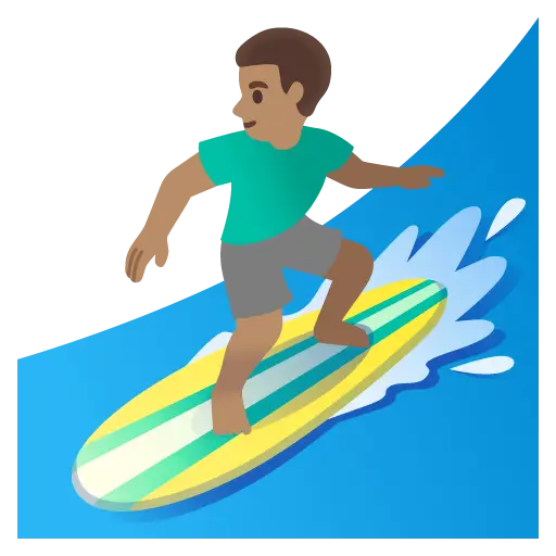 Man Surfing: Medium Skin Tone