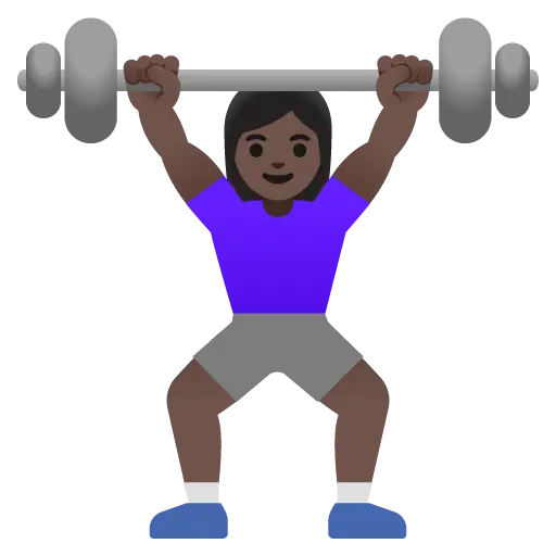 Woman Lifting Weights: Dark Skin Tone