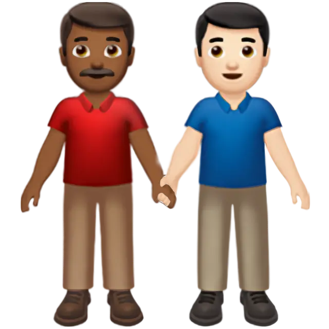 Men Holding Hands: Medium-Dark Skin Tone, Light Skin Tone