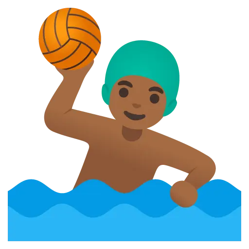 Man Playing Water Polo: Medium-Dark Skin Tone