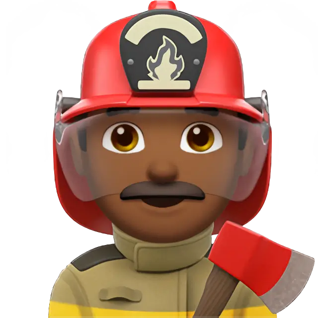 Man Firefighter: Medium-Dark Skin Tone