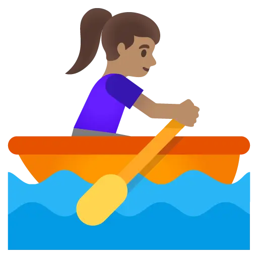 Woman Rowing Boat: Medium Skin Tone