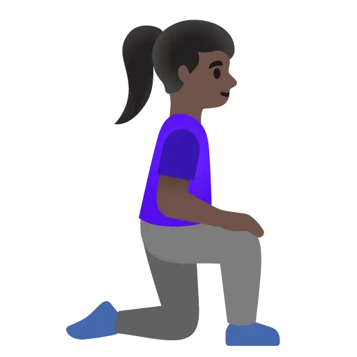 Woman Kneeling Facing Right: Dark Skin Tone