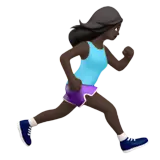 Woman Running Facing Right: Dark Skin Tone