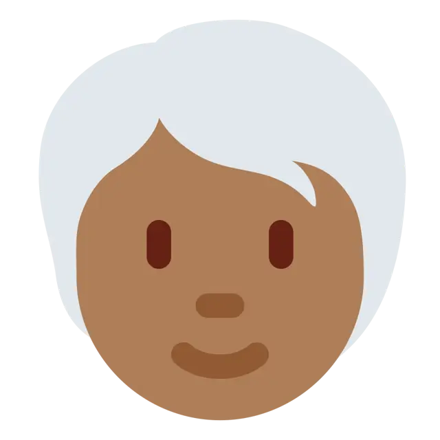 Person: Medium-Dark Skin Tone, White Hair