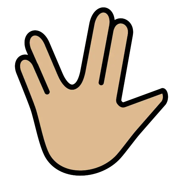 Vulcan Salute: Medium-Light Skin Tone