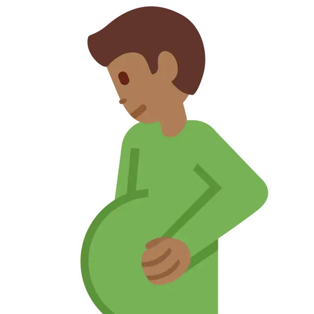 Pregnant Man: Medium-Dark Skin Tone