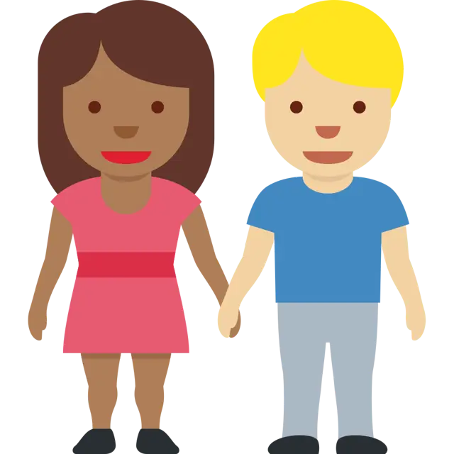 Woman And Man Holding Hands: Medium-Dark Skin Tone, Medium-Light Skin Tone