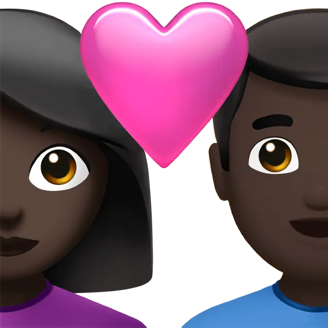 Couple with Heart: Woman, Man, Dark Skin Tone