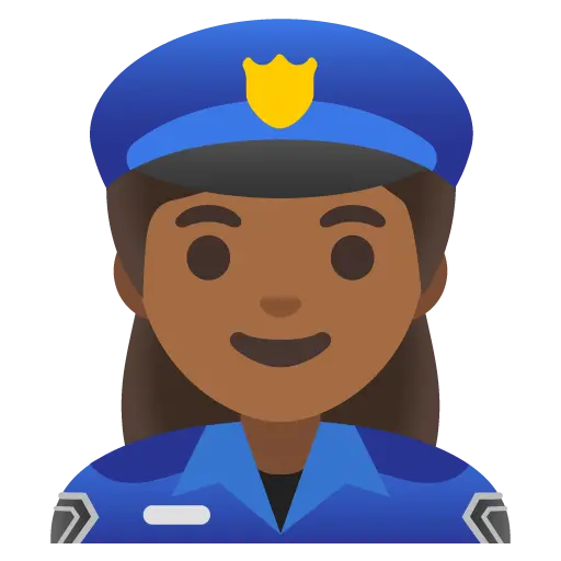 Woman Police Officer: Medium-Dark Skin Tone