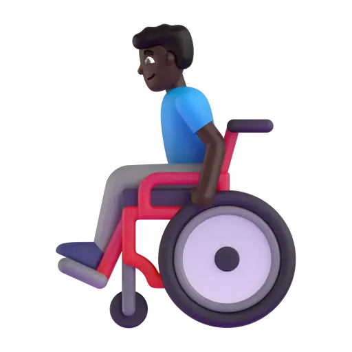 Man in Manual Wheelchair: Dark Skin Tone