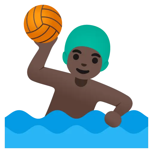 Man Playing Water Polo: Dark Skin Tone