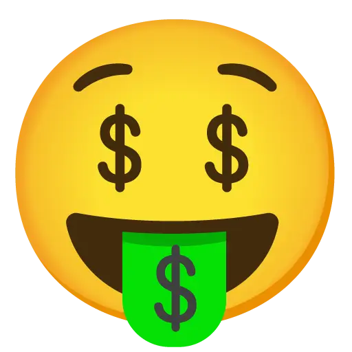 Geld-Mund-Gesicht