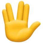 Raised Hand with Part Between Middle and Ring Fingers