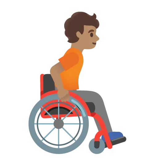 Person in Manual Wheelchair Facing Right: Medium Skin Tone