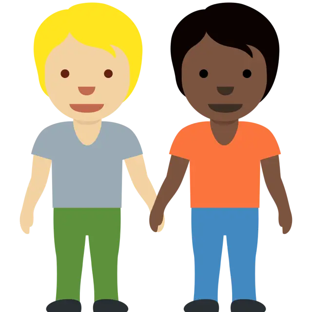 People Holding Hands: Medium-Light Skin Tone, Dark Skin Tone