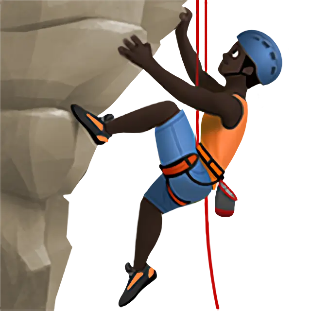 Man Climbing: Dark Skin Tone