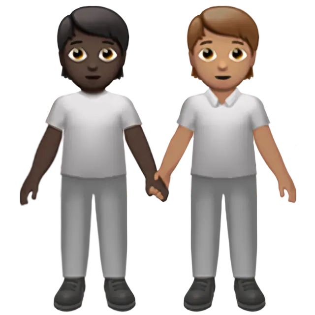 People Holding Hands: Dark Skin Tone, Medium Skin Tone