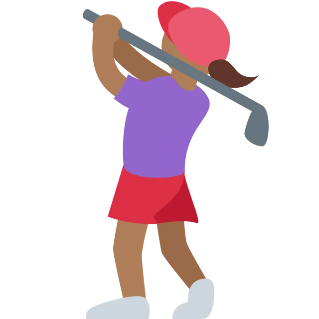 Woman Golfing: Medium-Dark Skin Tone