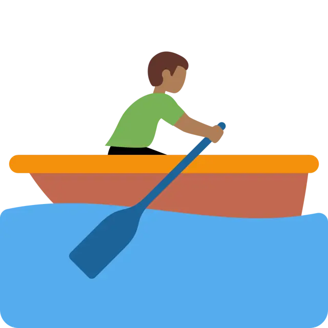 Man Rowing Boat: Medium-Dark Skin Tone