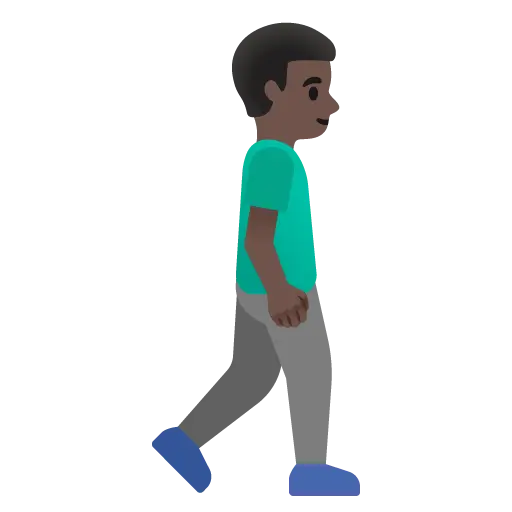 Man Walking Facing Right: Dark Skin Tone