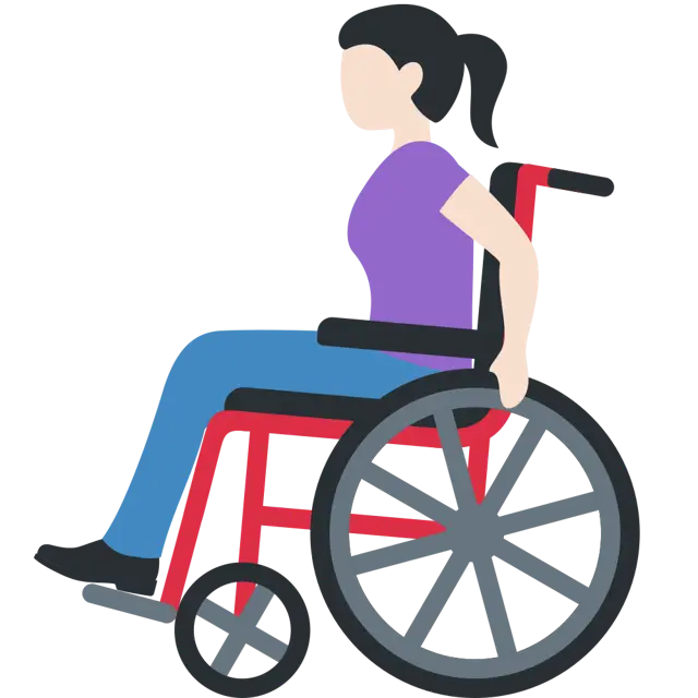 Woman In Manual Wheelchair: Light Skin Tone