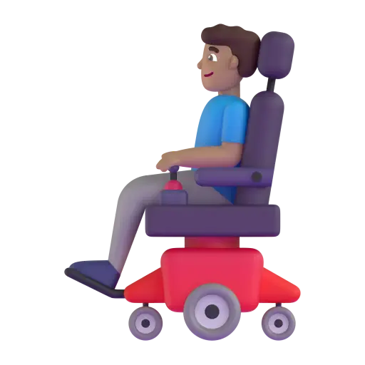 Man in Motorized Wheelchair: Medium Skin Tone