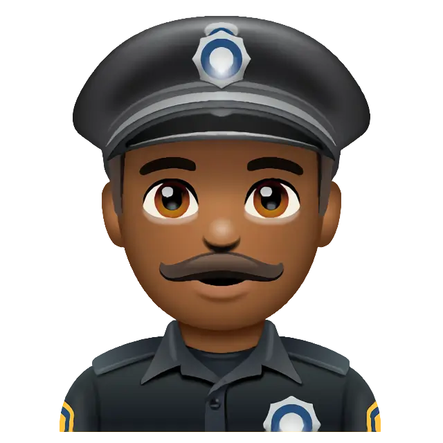 Man Police Officer: Medium-Dark Skin Tone