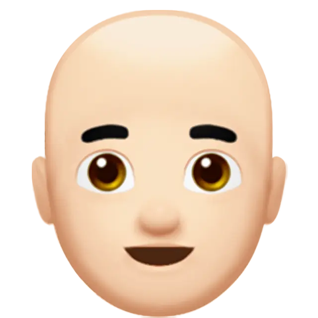 Man: Light Skin Tone, Bald