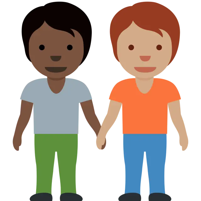 People Holding Hands: Dark Skin Tone, Medium Skin Tone