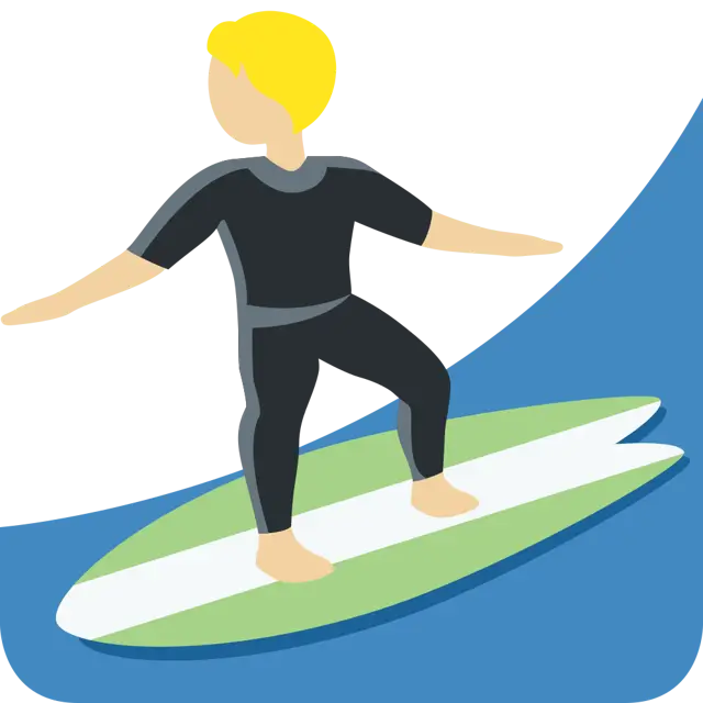 Person Surfing: Medium-Light Skin Tone