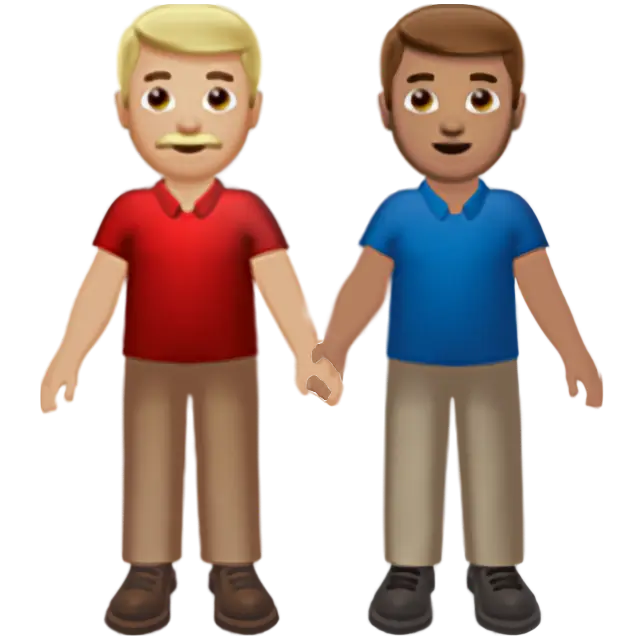 Men Holding Hands: Medium-Light Skin Tone, Medium Skin Tone