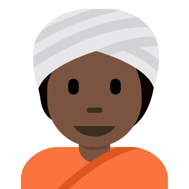 Person Wearing Turban: Dark Skin Tone