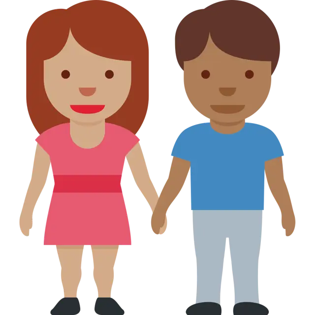 Woman And Man Holding Hands: Medium Skin Tone, Medium-Dark Skin Tone