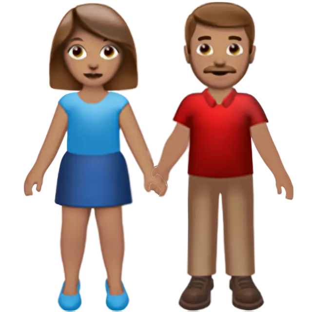 Woman and Man Holding Hands: Medium Skin Tone