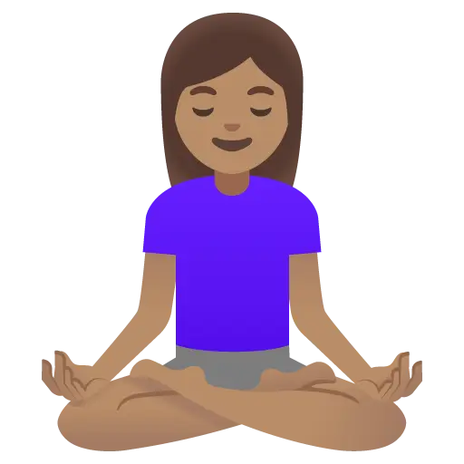 Woman in Lotus Position: Medium Skin Tone