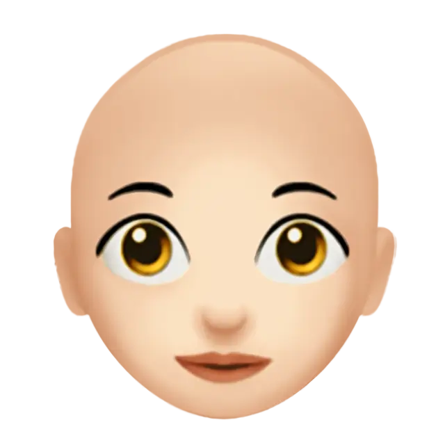 Woman: Light Skin Tone, Bald