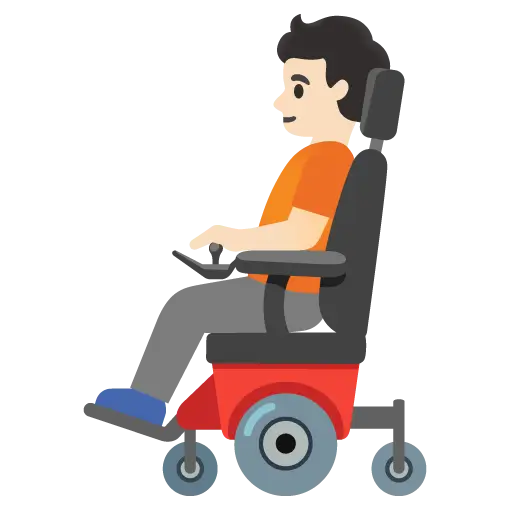 Person in Motorized Wheelchair: Light Skin Tone