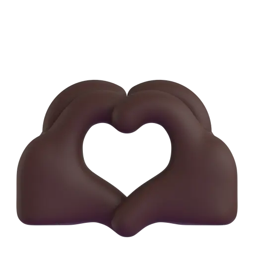 Heart Hands: Dark Skin Tone