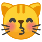 Kissing Cat Face with Closed Eyes
